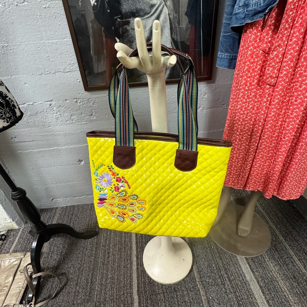 Consuela Quilted Embroidered Tote Bag